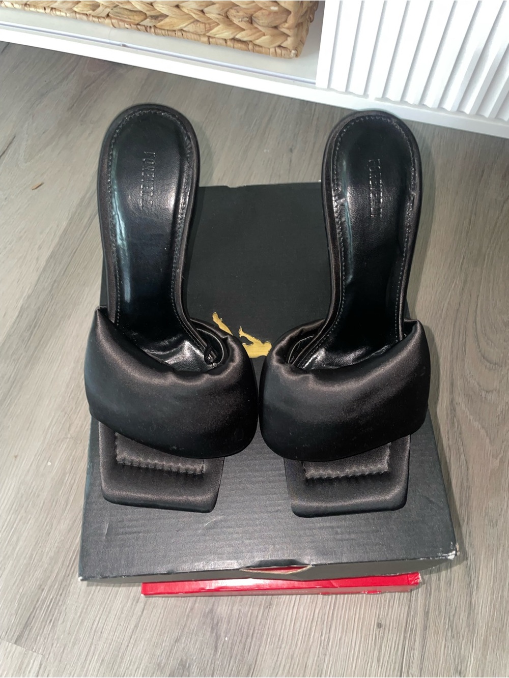 Women’s Black Square Toe Mules